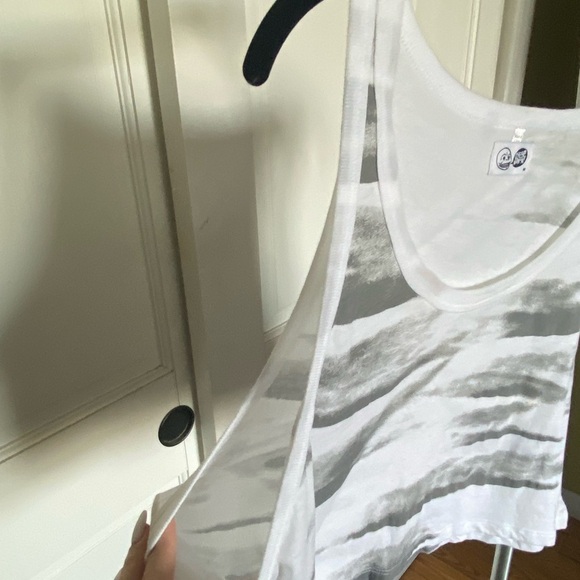 Cheap Monday White and Gray Sleeveless Crop Tank Top - Picture 2 of 3